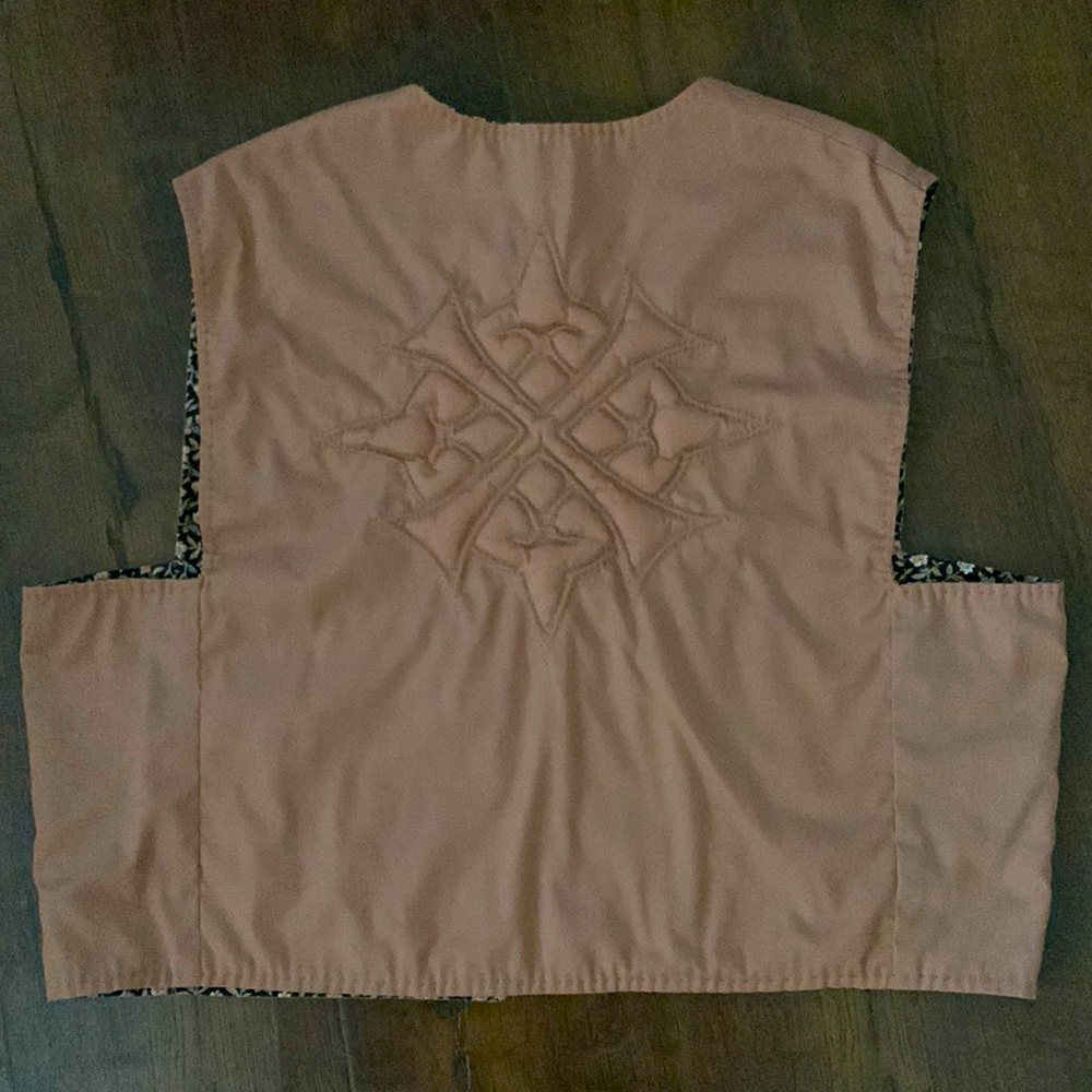 Vintage hand sewn reversible floral cottagecore vest